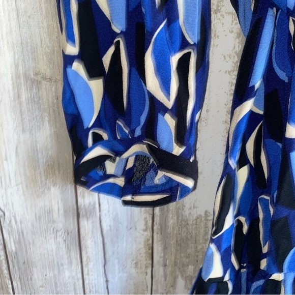 Zara Paula Geometric Printed Ruffle Belted Mini Dress - Picture 5 of 9